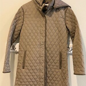 Garnet Hill Quilted Brown Puffer Coat